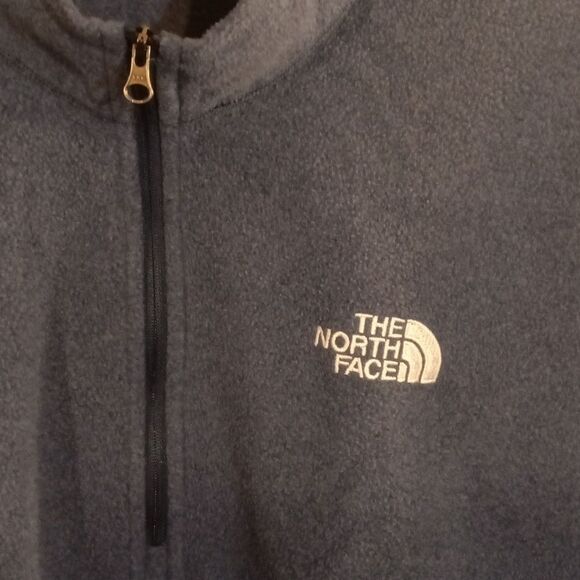 The North Face Men's 1/4 Zip Blue Pull Over Fleece Jacket Sz L - Picture 3 of 5